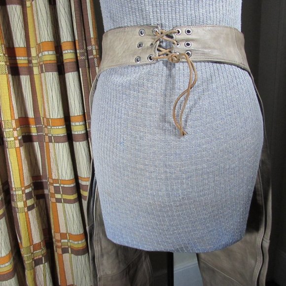 Tan/Light Brown Leather Motorcycle Biker Chaps - Picture 8 of 12